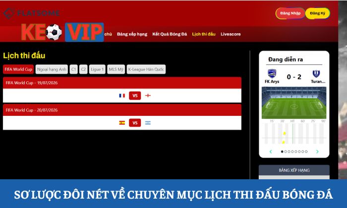 Sơ lược đôi nét về chuyên mục lịch thi đấu bóng đá